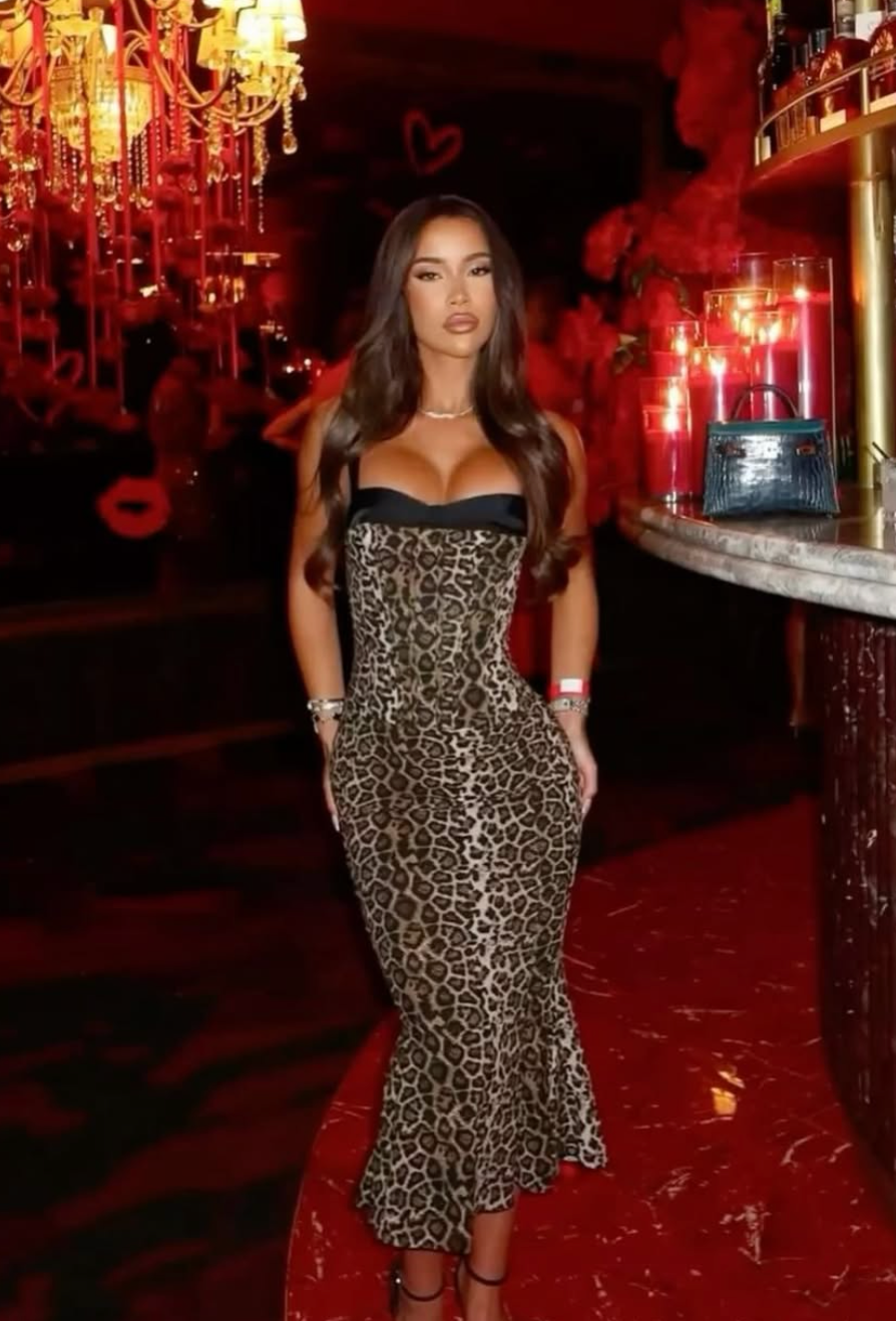 Oh polly Valentia leopard midi